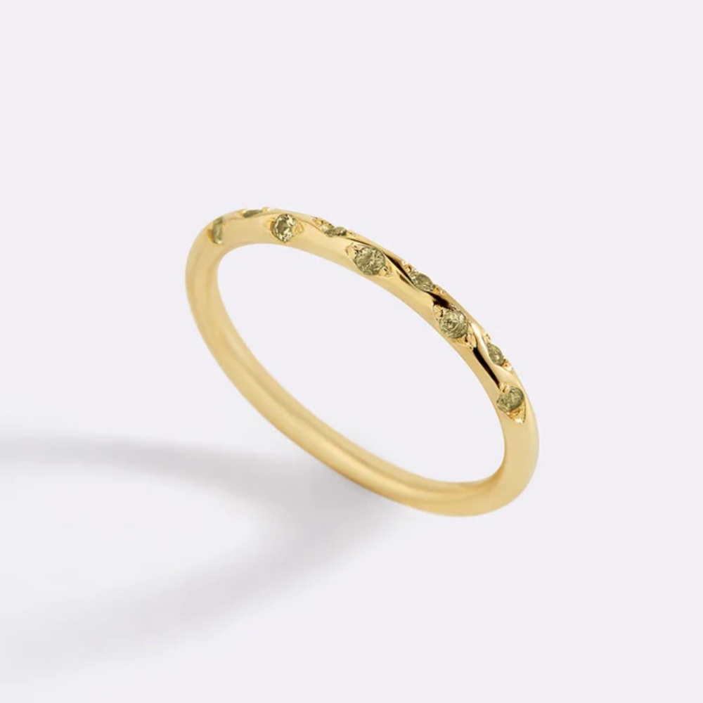 NWT Mint & Lily | Gold Dainty Constellation Birthstone Ring Size 9